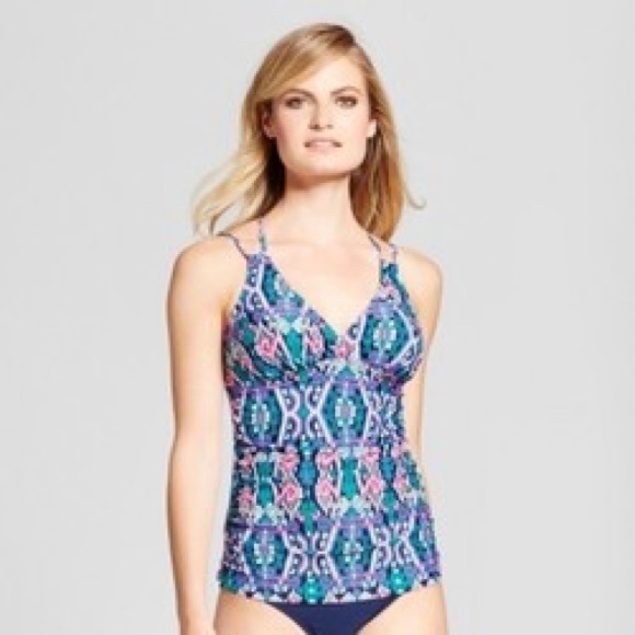 NWT Merona Strappy Back Tankini Top size Small - Picture 2 of 8